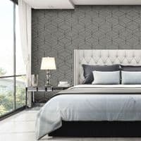 Belgravia Luciano Geometric Gunmetal 3850 Wallpaper